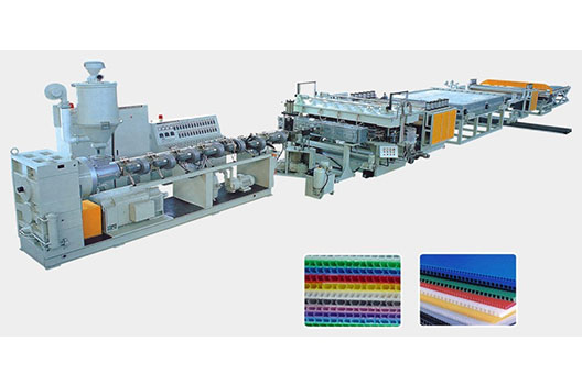 PC、PP、PE Hollow Cross sheet production line Plastic hollow building template production line